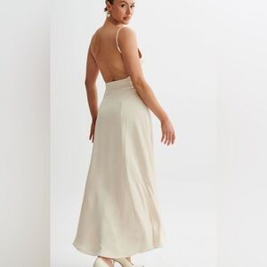 Meshki Kamala low back satin maxi dress brand new w tags simple & elegant .